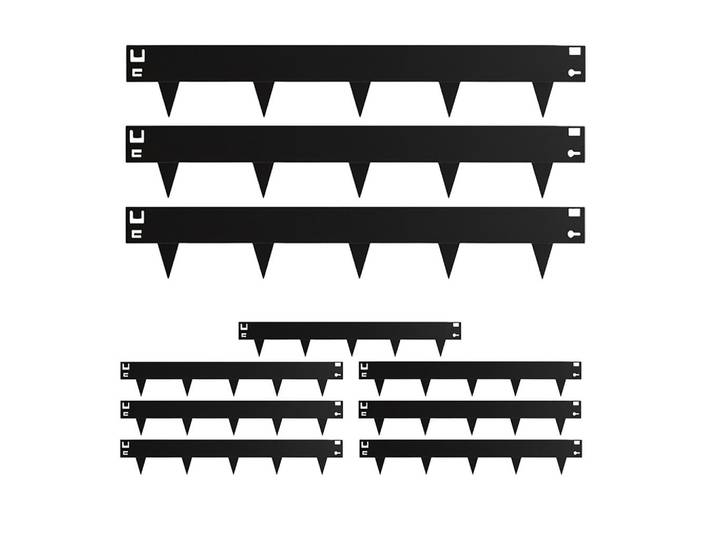 Relaxdays Rasenkante Schwarz 10-teiliges-Set Stahl flexibel, Metall, 106x16x0.02 cm, Gartenzubehör, Hochbeet