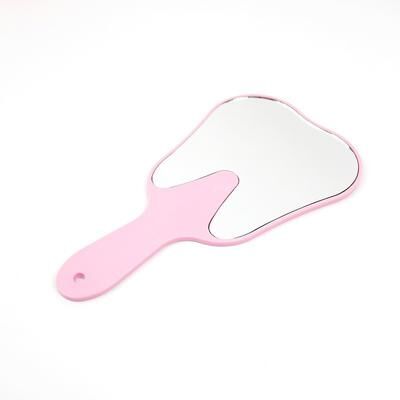 Uplifted Trends Unbreakable Dental Mouth Mirror With Handle Cute Tooth Shaped Handheld Dentistry Gift pink