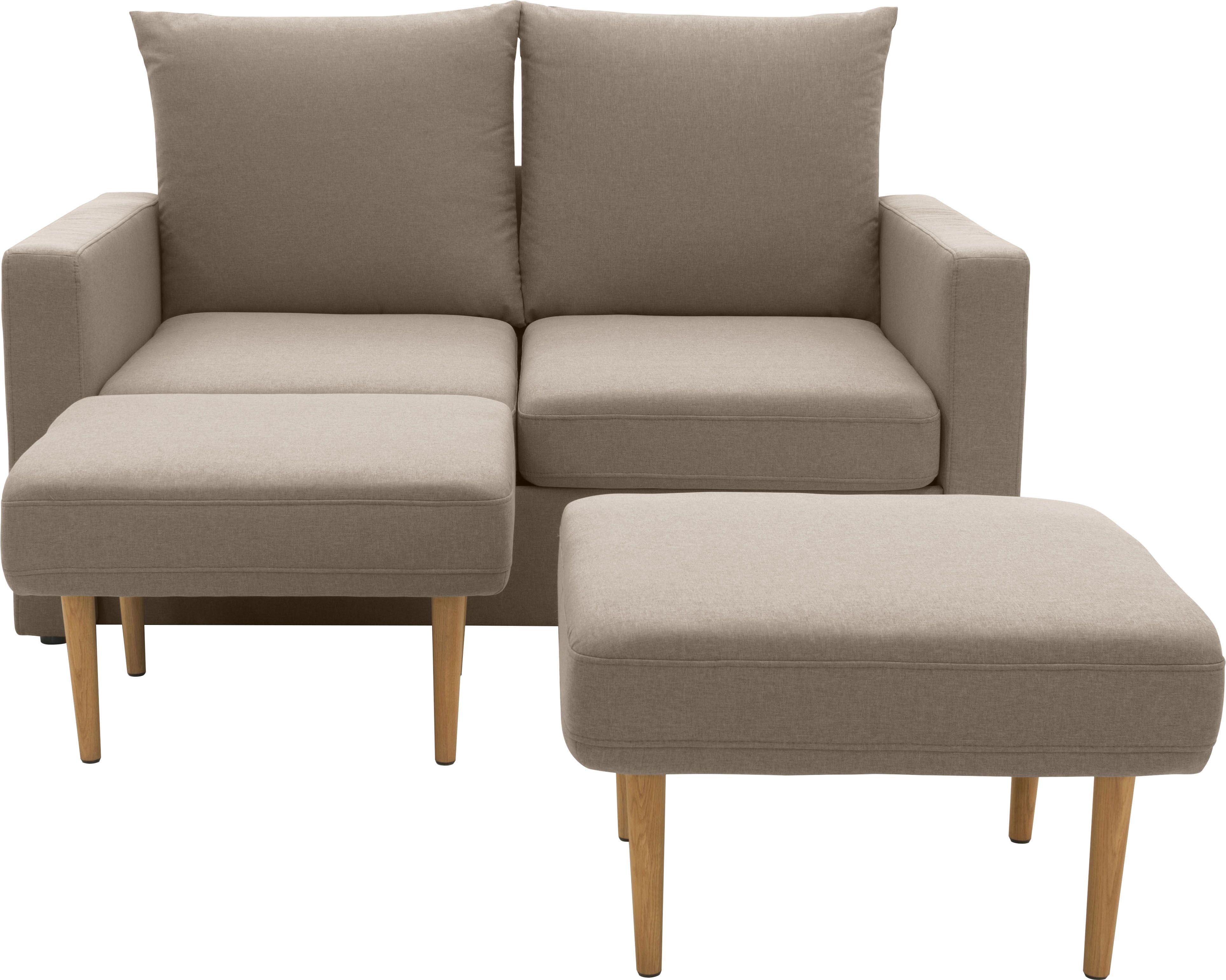 DOMO collection "Slunce, Outdoor-Raumwunder" 2-Sitzer inkl. 2 Hocker, Outdoor geeignet braun B/H/T: 170cm x 95cm x 105cm, Flachgewebe, Inkl. 2 Hocker,Inkl. 2 Rückenkissen
