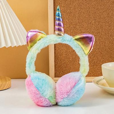 Uplift Essentials Colorful Unicorn Plush Earflap Earmuffs For Kids And Women style 2 Dmc