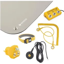 Bernstein, Zubehör Arbeitsschutz, ESD Handling Set 6-tlg Matte grau (900x610x2) Armband 2 Kabel 2 Erdungsstecker