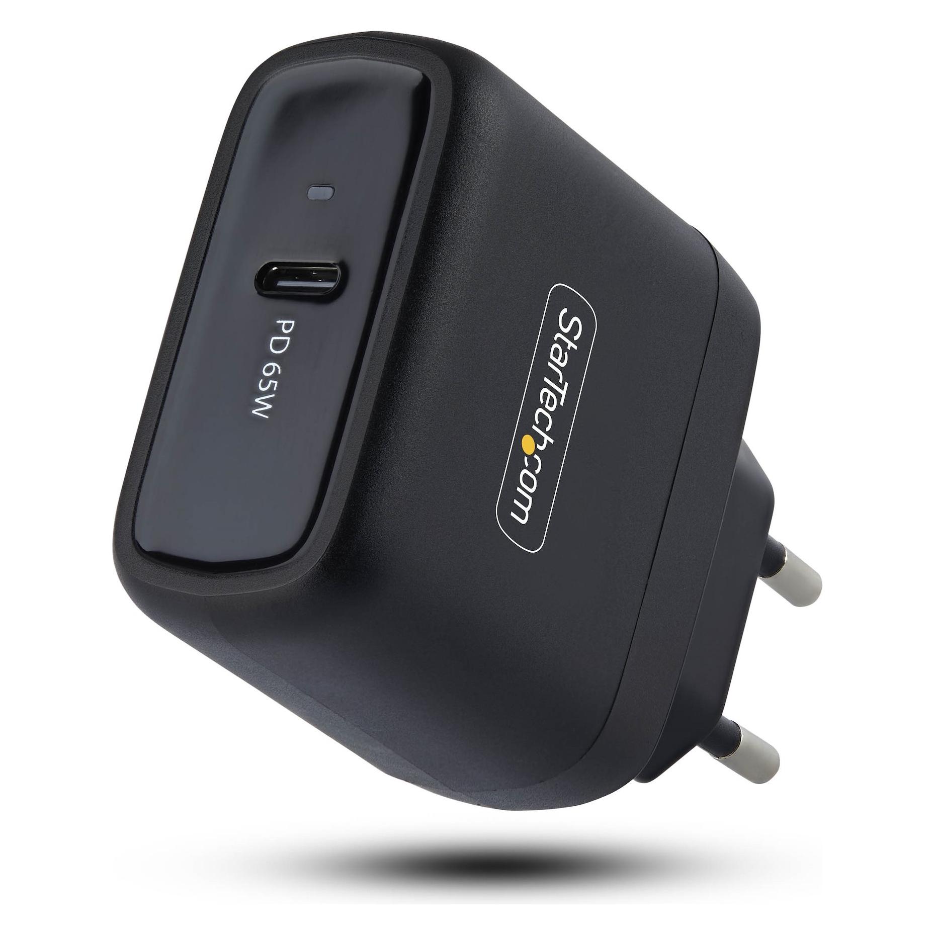 StarTech .com 1065EB-WALL-CHARGER, Drinnen, AC, 20 V, 5 A, Schwarz (65 W, 1 Port) (1065EB-WALL-CHARGER)