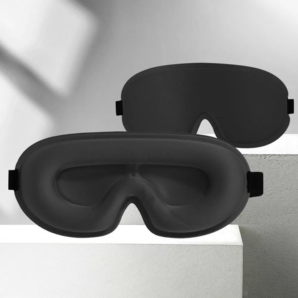 INF 3D Schlafmaske - Konturiert, Atmungsaktiv & Verstellbar für Optimalen Schlaf Schwarz