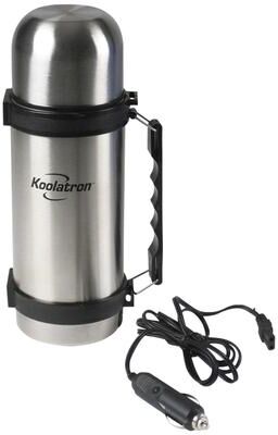 Koolatron 12V Heated Vacuum Flask, 1L Thermos Bottle, Stainless Steel