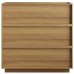 STILVORA Kommode aus MDF/Spanplatte in Eiche, 80x48x78 cm, 3 Schubladen, grifflos