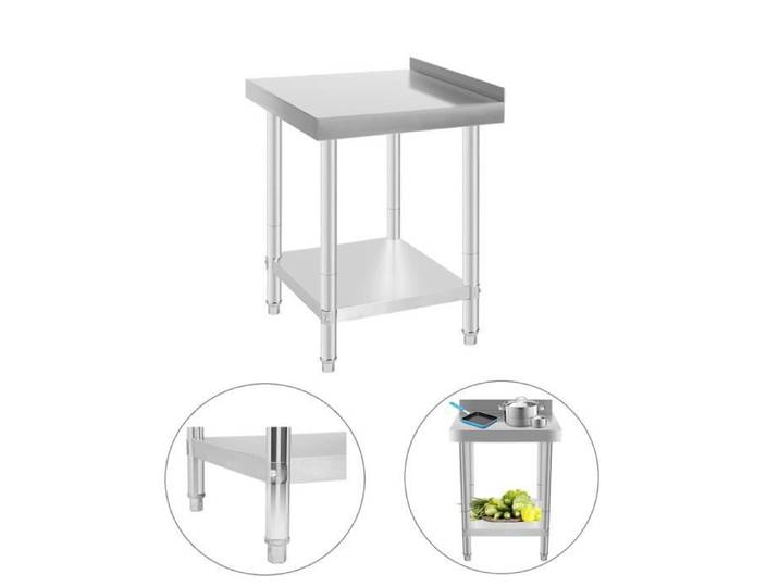 Table de Travail Inox GMM - Plan DE Travail Professionnel - Argent 61 x 61 x 90 cm