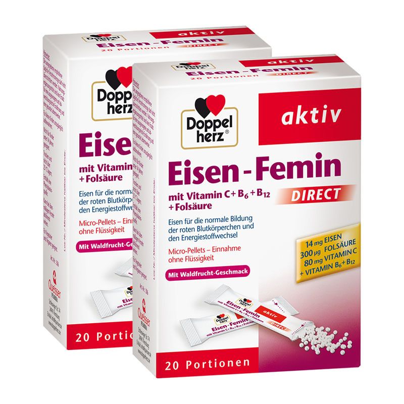Doppelherz Eisen-Femin, Waldfrucht 2x20 St Granulat