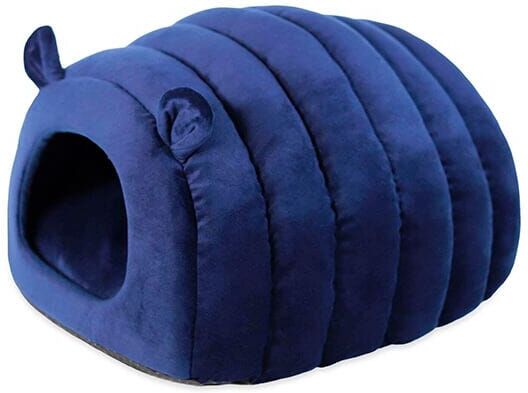 40 Winks Navy Velvet Hideaway Cat Bed