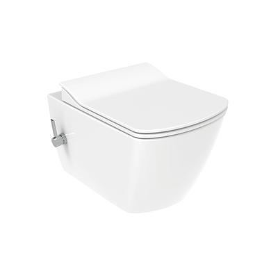 Creavit Elegant Wand WC mit Bidetfunktion randlos Weiß glänzend Kaltwasser ohne WC Sitz