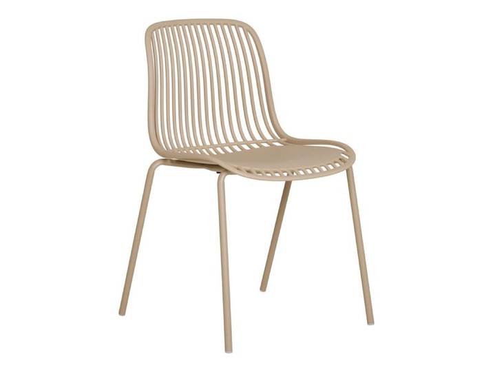 Lot de 4 Chaises de Salle à Manger Branson Empilables en Polypropylène Sable avec Pieds en Acier - Réf. VK8681847496960