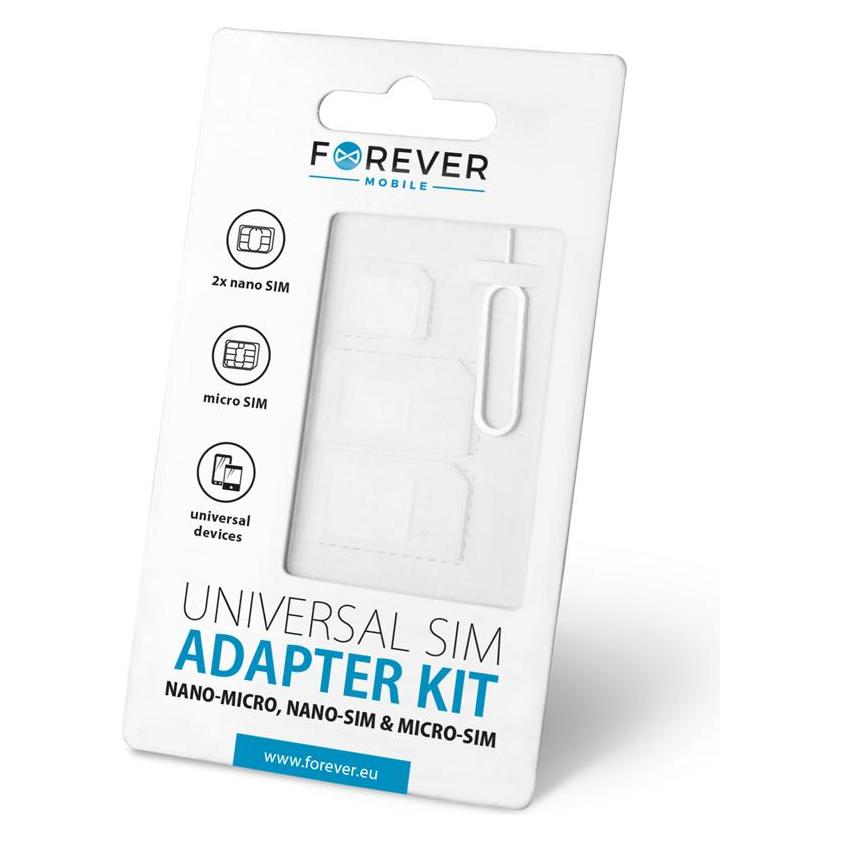 Forever NANO SIM/Micro, Micro SIM un NANO/SIM (3in1) (SIMADA-SETTFO)