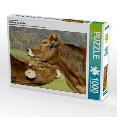 CALVENDO Puzzle Ein Motiv aus dem Kalender Ein Herz für Rinder | 1000 Teile Lege-Größe 64x48cm Foto-Puzzle für glückliche Stunden