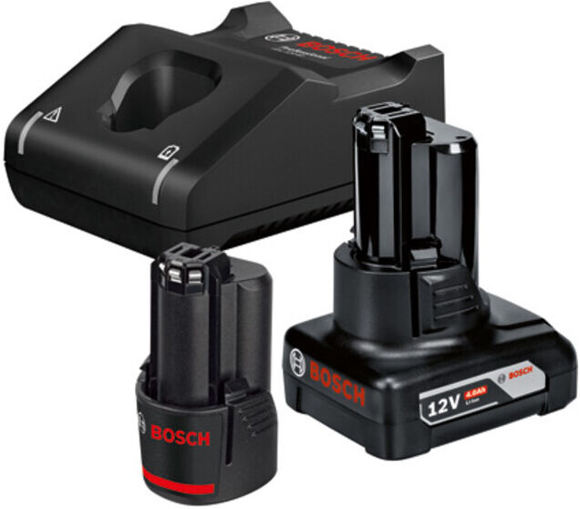 Kit de démarrage batterie BOSCH : 1 x GBA 12 Volt 2,0 Ah 1 x GBA 12 Volt 4,0 Ah GAL 12V-40 (1600A01NC9)