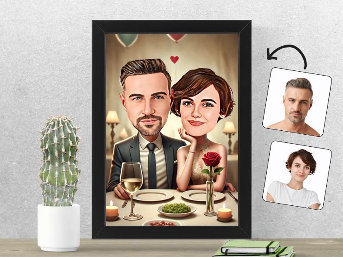 Gepersonaliseerde Karikatuur Fotolijst 21x30 cm met eigen foto