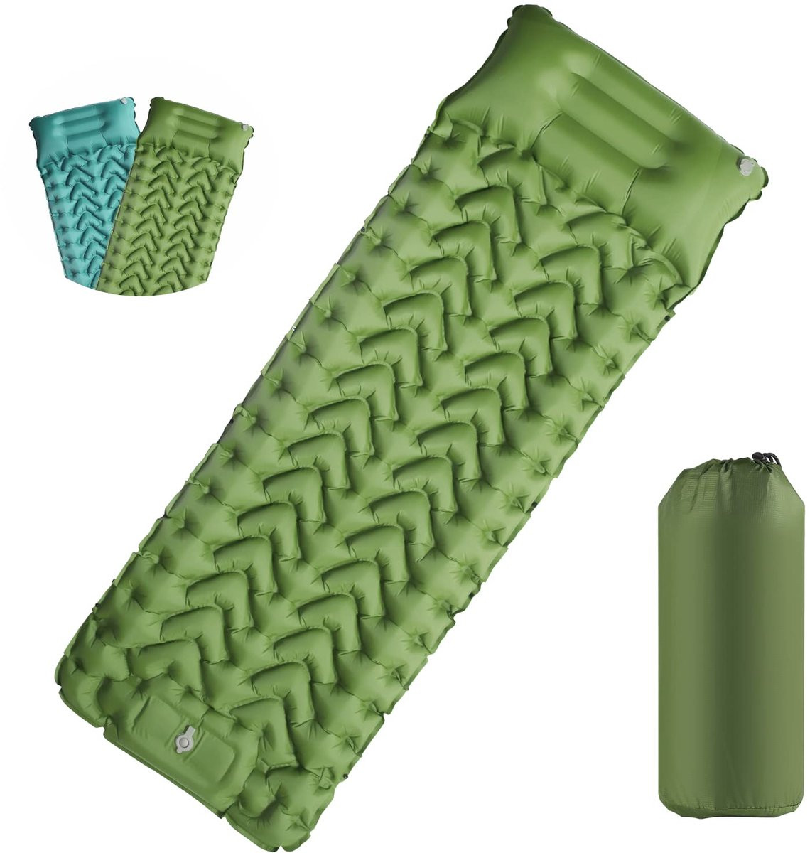 Zelfopblazende campingmat voor volwassenen met kussen