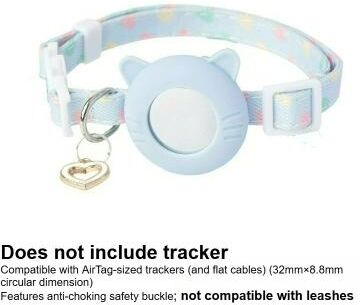 Uplift Treasures Adjustable AirTag Pet Tracker Collar With Breakaway Safety Buckle blue No Tracker adjustable (22 35cm)