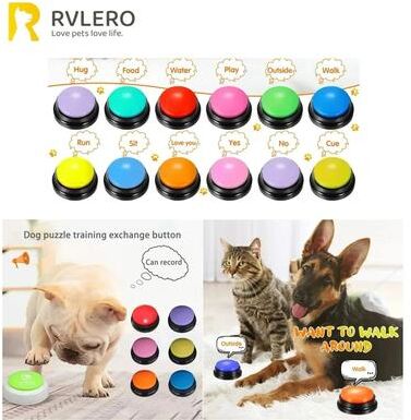 Uplift Treasures Dog Communication Buttons Voice Recording Training Buzzer For Talking Pets multicolor (8 Pcs)