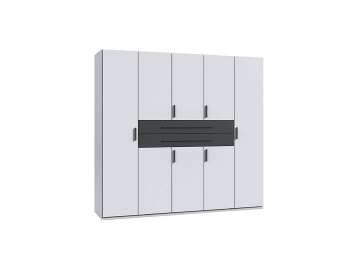 Kleiderschrank weiß anthrazit 225 cm 8-türig - DIGIT