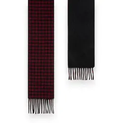 Woolrich für Damen. CFWWAC2046FRUT5548 Schwarz-roter karierter Schal (OSFA), Lässig, Wolle
