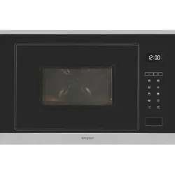 Exquisit Einbau-Mikrowelle EMW525-G-020 inox, 25 Liter, 900 W Mikrowelle, Grillfunktion, Automatikprogramme, Kindersicherung
