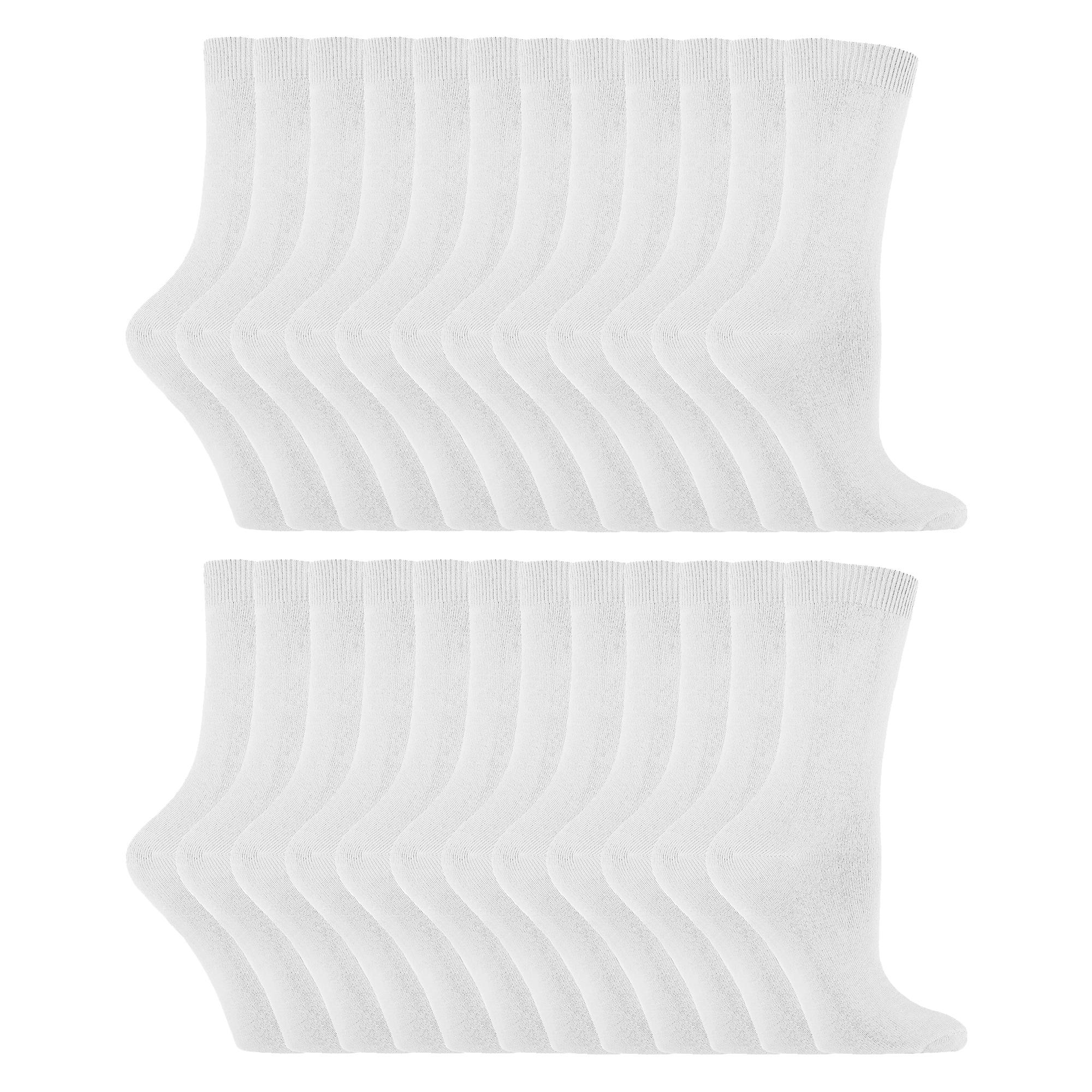24 Paare Damen Einfarbige Baumwollreiche Kniesocken