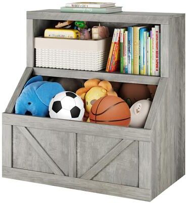 Garvee Versatile Wooden Kids Bookshelf and Toy Storage Organizer,with Storage Cabinet and Toy Shelf, Floor Standing Toy Organizer