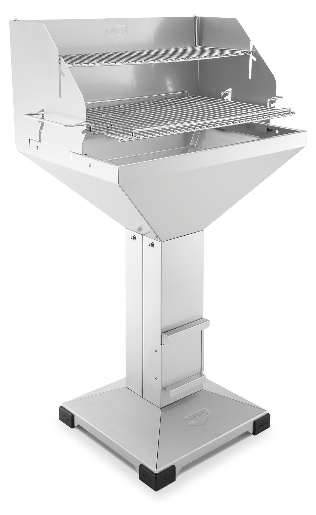 Thüros T4 Direkt Plus Edelstahl Fußplatte Holzkohlegrill 40 x 60 cm