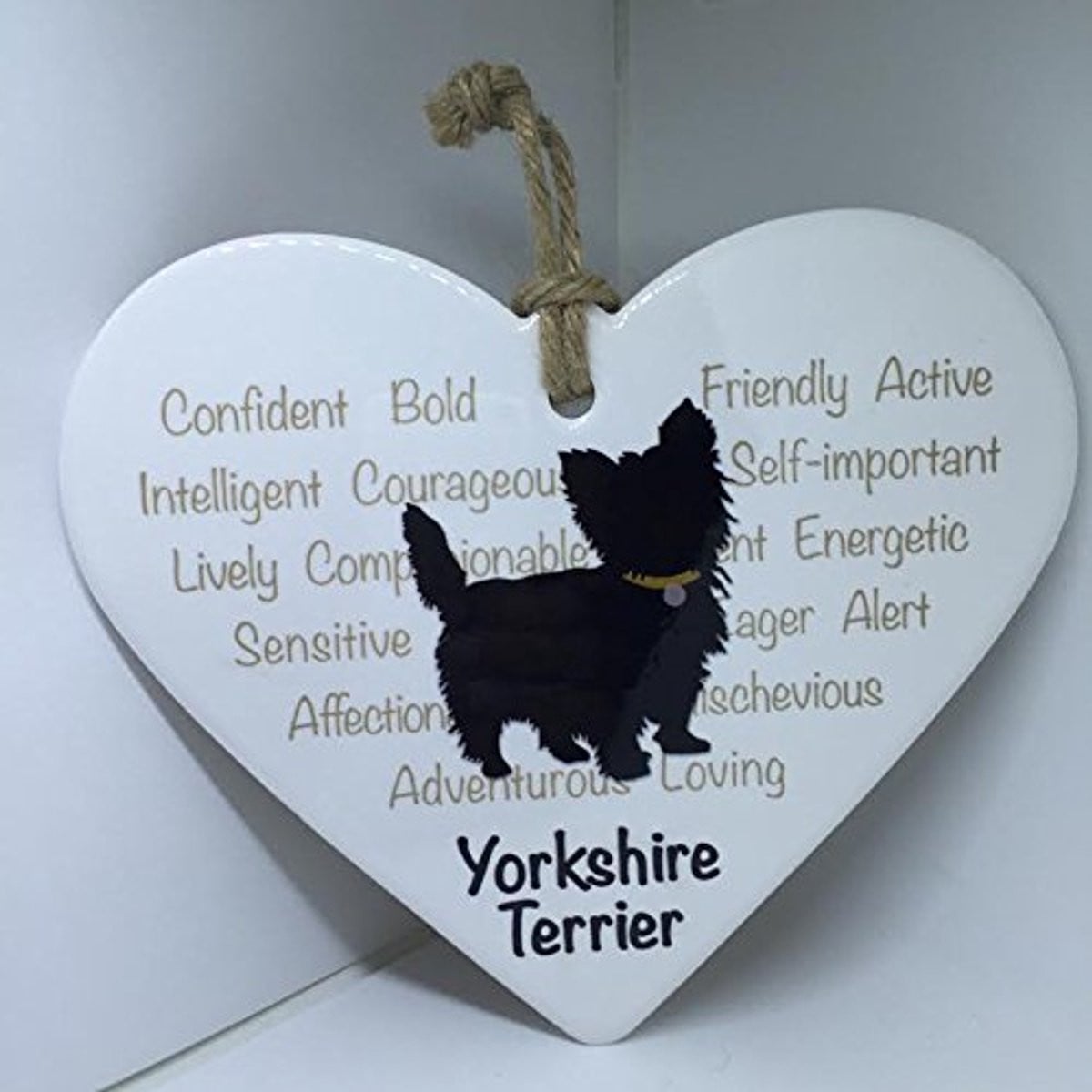 Hartvormige keramische plaquette voor honden - Yorkshire Terrier