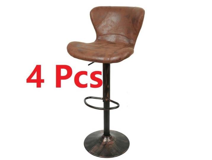 Tabouret de bar - XJING - Vintage - Simili cuir - Réglable en hauteur - Lot de 4