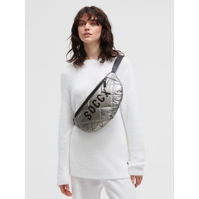 Gürteltasche SOCCX, Gr. B/H/T: 44cm x 22cm x 4cm, silber, Taschen Gürteltasche, in Schimmer-Optik