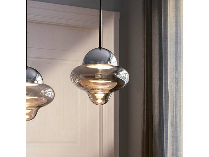 Nutty Pendelleuchte Smoke/Chrome - Design By Us - Wohnzimmer - Glas - Einflammig