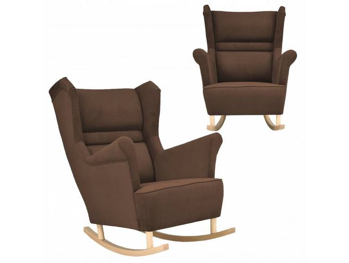 Family Meble Schaukelstuhl Family Meble Zoja Schaukel-Ohrensessel braun Velours 84x104x92 cm