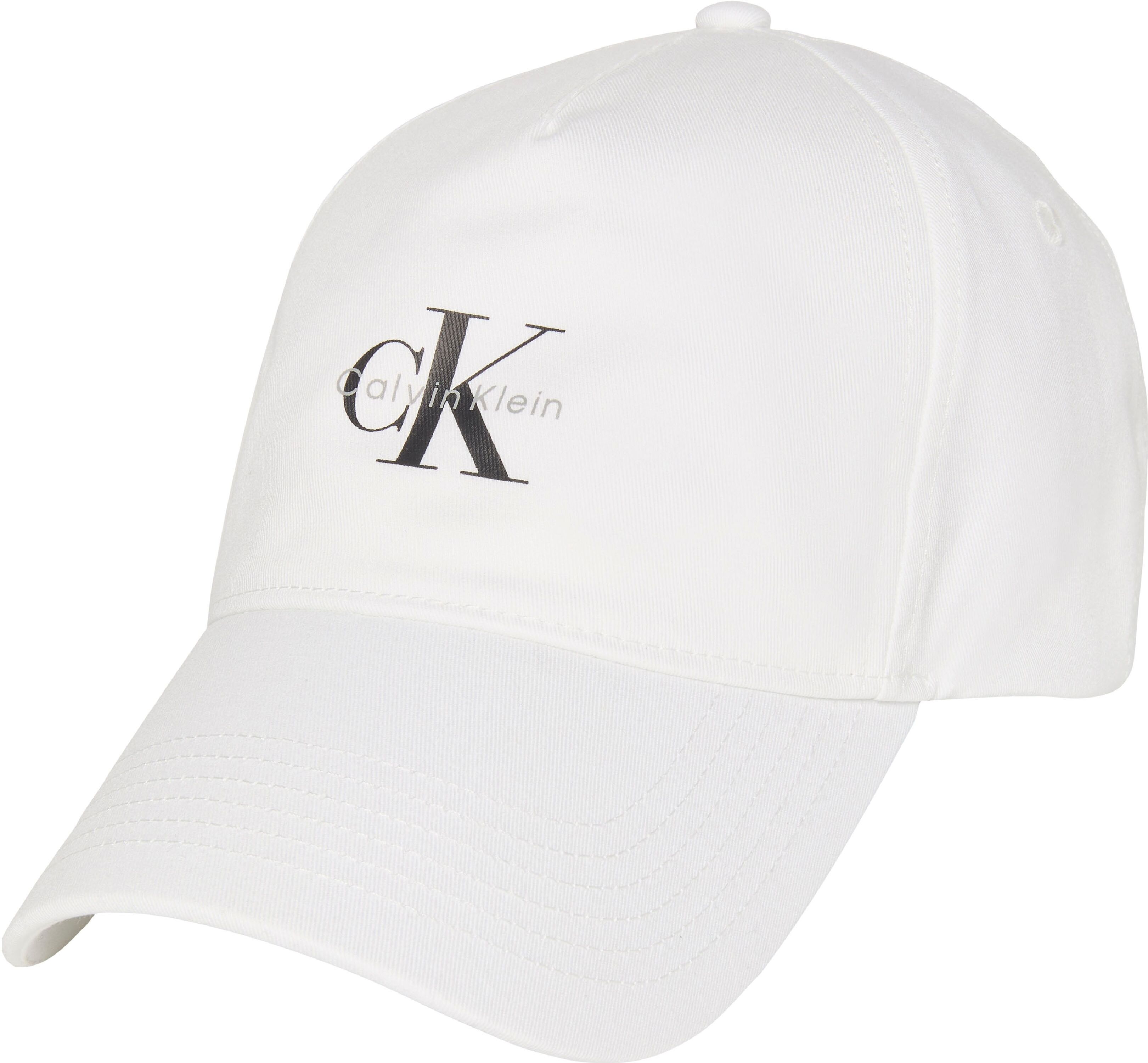 Baseball Cap CALVIN KLEIN, Damen, weiß (hellweiß), Web, Baumwolle, unifarben, Caps Baseball Cap, in der Weite verstellbar, reine Baumwolle