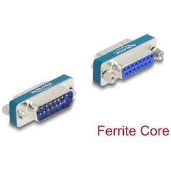 DeLOCK HF/EMI Entstörfilter D-Sub 15 Pin Stecker zu Buchse mit Tiefpass induktiv