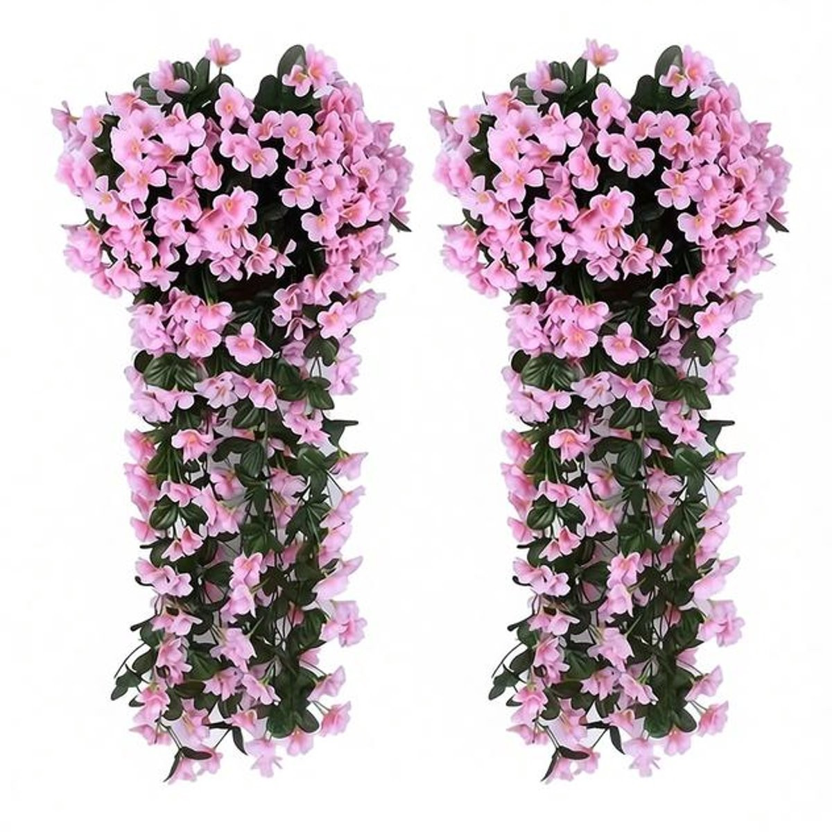 PolkaHome Kunstbloemen - 2 Roze Klimop Ranken Decoratie