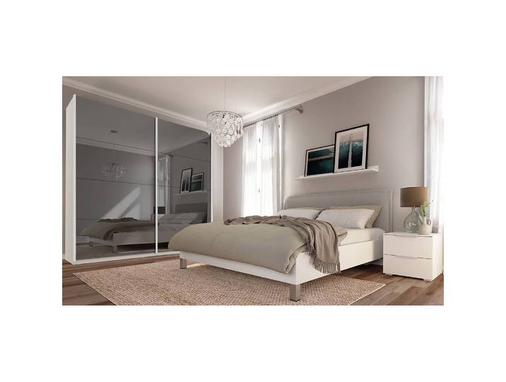 Schwebetürenschrank reflect+ 225 x 236cm Weiß/Alpinweiß 2 Türen