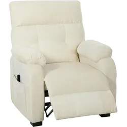 ELEKTRISCHER-RELAXSESSEL Samt 100 Prozent Polyester Metall Weiß