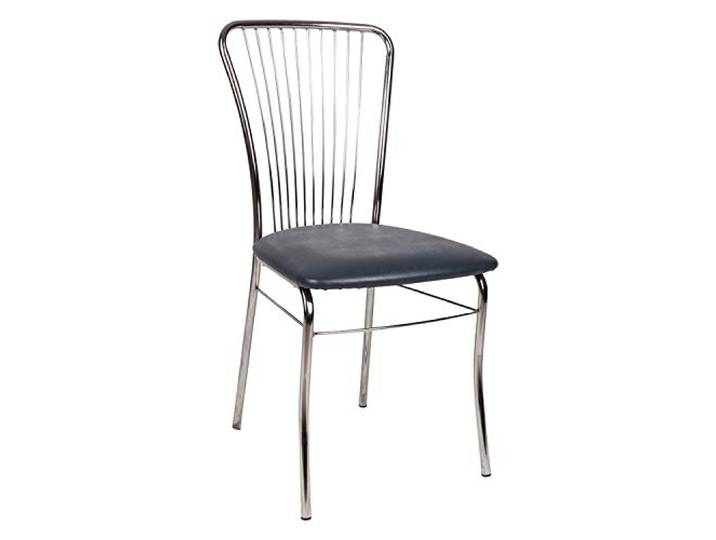 Dmora - Moderner Stuhl aus Kunstleder, für Esszimmer, Küche oder Wohnzimmer, cm 45x45h93, Farbe Anthrazit