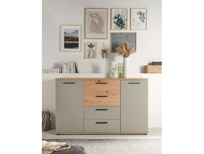 Buffet 150 x 92 x 38cm Marron/Couleur sauge