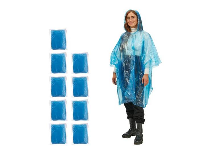 Relaxdays 30x Regenponcho blauw