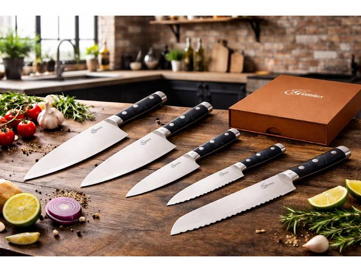 Genius Messerblock 5-teiliges Premium Messerset – Präzision & Qualität für jede Küche