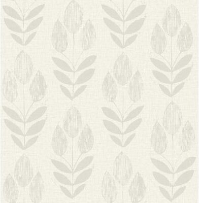 Chesapeake Garland Light Grey Block Tulip Wallpaper