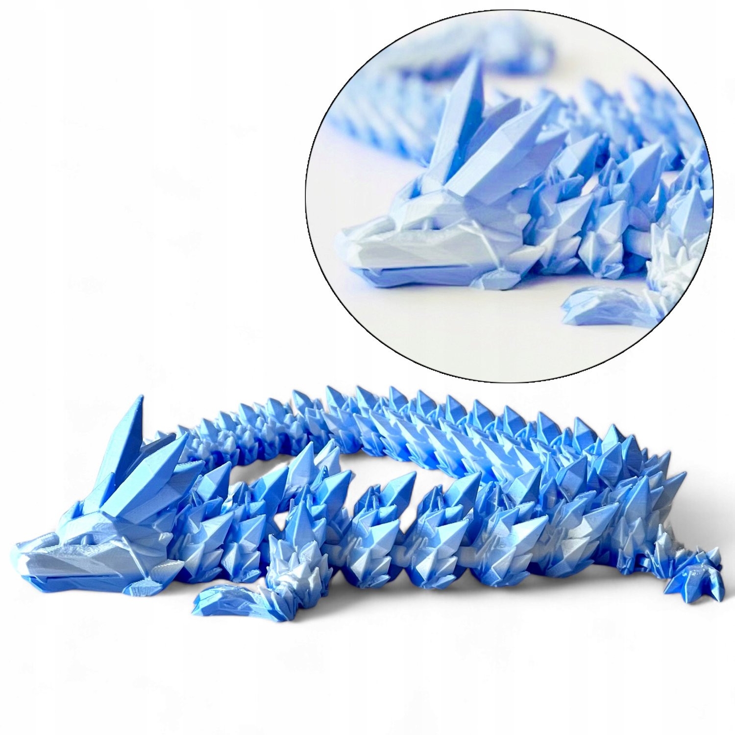 Flexi 3D Kristallen Draak Figuur 42cm - Bewegelijke Decoratie voor op tafel