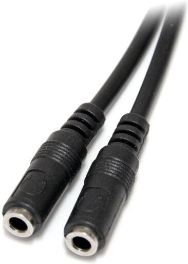 StarTech Adaptateur Double Jack pour casque PC Convertissez le connecteur double Jack femelle en 1 Jack mâle 3,5.