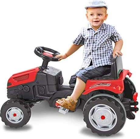 Trettraktor Strong Bull, Kinderfahrzeug rot