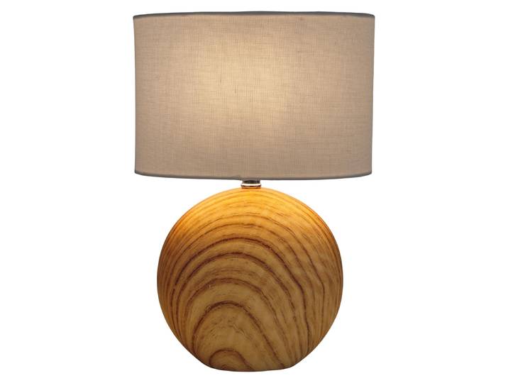 Lampe de table salon Lampe de table chambre à coucher Bois aspect tissu Beige 3194527