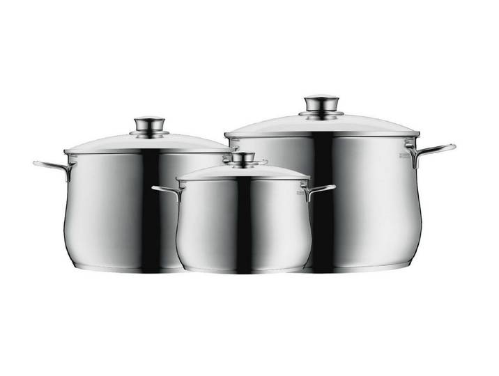 WMF Topf-Set Diadem Plus Topfset 3-teilig, Cromargan Edelstahl, (3-tlg)