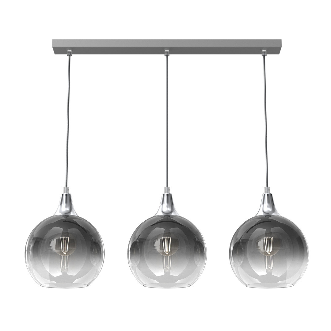 Eko-Light MONTE SILVER hanglamp, 3x E27, rond, zilver