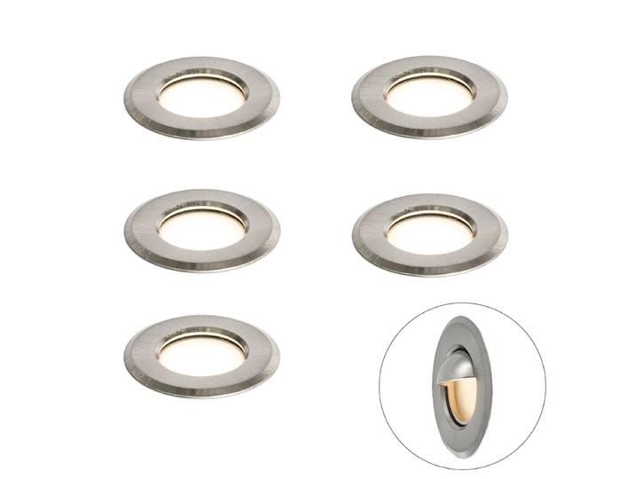 Ensemble de 5 spots encastrables modernes en aluminium avec LED