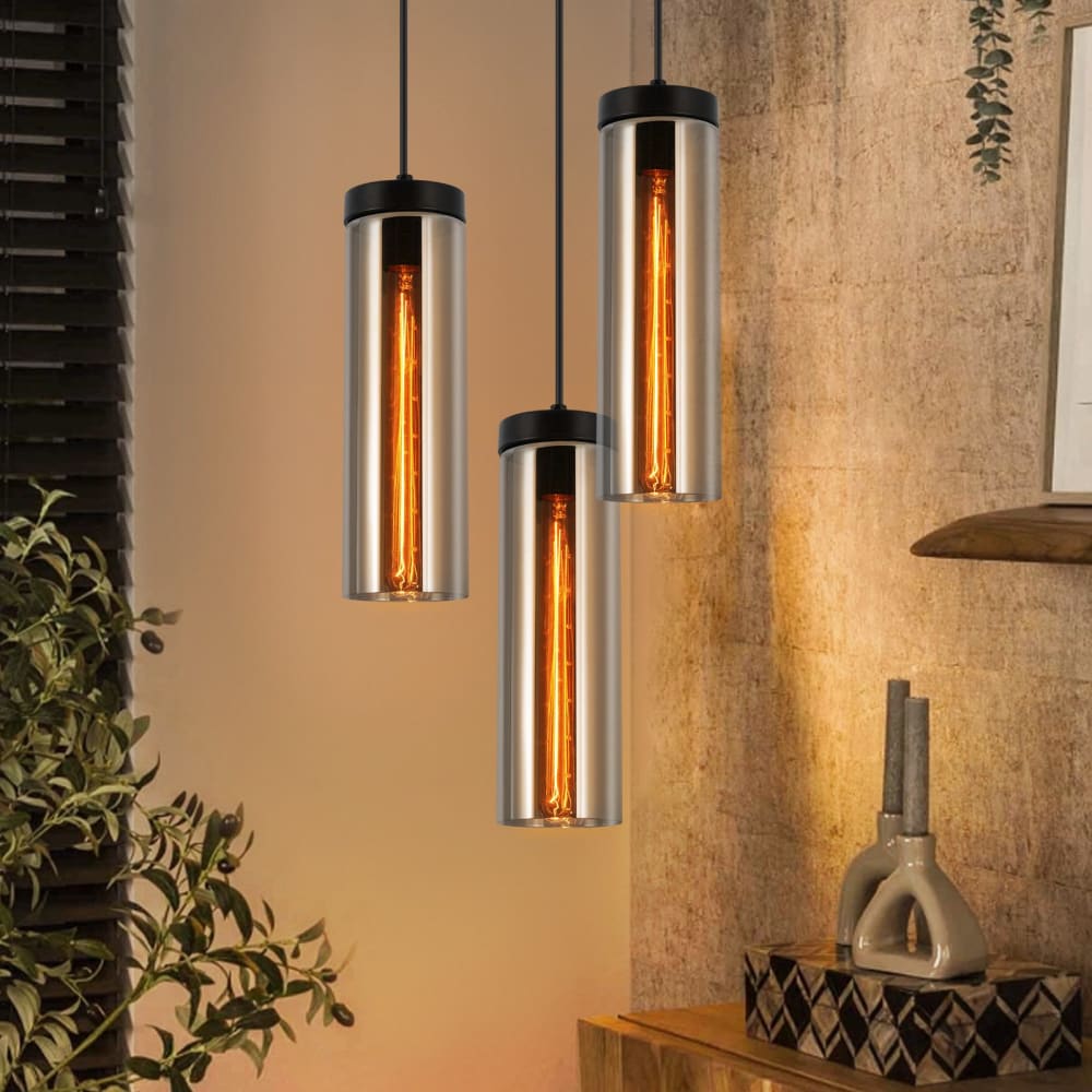 Nettlife Stefan - suspension en métal, coloris noir, l 22 cm, e27, max. 25 w Noir 22x158x22cm